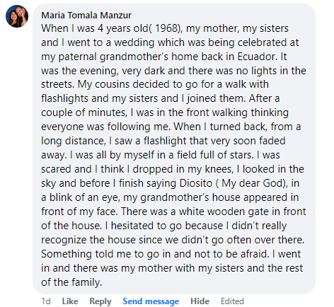 Facebook comment section miracle story shared in November 2024.