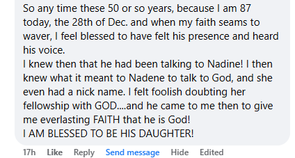 Wilma's miracle story.