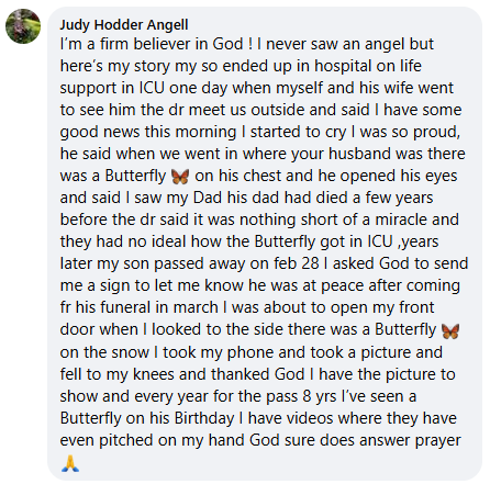Judy Angell's miracle story, shared with me in March 2026.