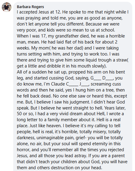 Barabara's miracle story, shared with me in March 2026.