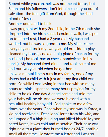 Barabara's miracle story, shared with me in March 2026.