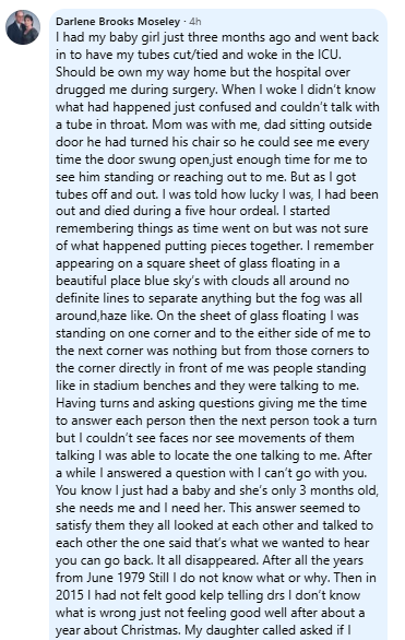 Darlene's miracle story.