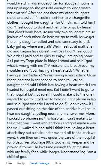 Darlene's miracle story.